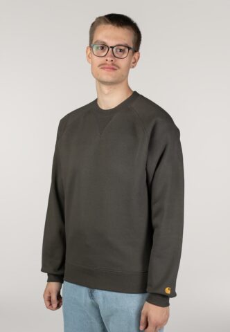 Carhartt WIP – Chase Shungite/Gold – Sweater – Grün – XL – 59% Baumwolle, 41% Polyester