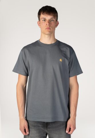 Carhartt WIP – Chase Styx/Gold – T-Shirt – Blau – M – 100% Baumwolle