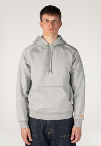 Carhartt WIP – Hooded Chase Grey Heather/Gold – Hoodie – Grau – M – 59% Baumwolle, 41% Polyester