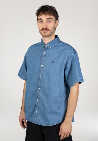 Carhartt WIP – Lucas Stone Washed Blue – Hemd – Blau – M – 100% Baumwolle