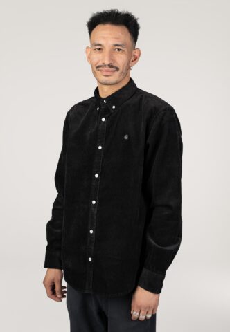 Carhartt WIP – Madison Cord Soot – Hemd – Schwarz – S – 100% Baumwolle