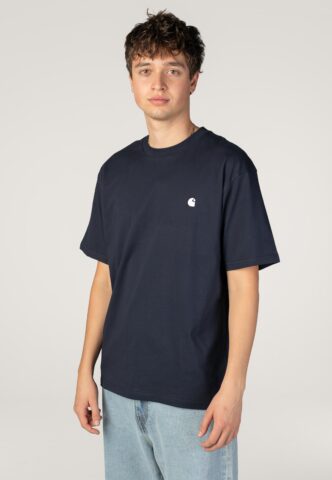 Carhartt WIP – Madison Dark Navy / White – T-Shirt – Blau – XL – 100% Bio-Baumwolle