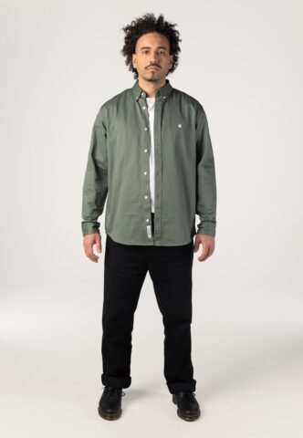 Carhartt WIP – Madison Velvet Green/White – Hemd – Grün – L – 100% Baumwolle