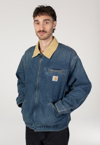 Carhartt WIP – OG Detroit Dark Used Wash Blue/Dusty H Brown – Jacke – Blau – XL – 100% Baumwolle