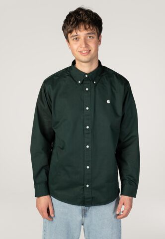 Carhartt WIP – OG Madison Dark Scarab – Hemd – Grün – XL – 100% Bio-Baumwolle