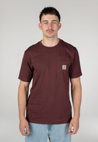 Carhartt WIP – Pocket Amarone – T-Shirt – Weinrot – M – 100% Baumwolle