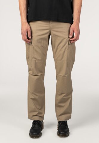 Carhartt WIP – Regular Cargo Rinsed Leather – Hose – Braun – W30 / L32 – 100% Baumwolle