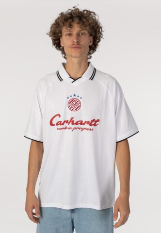 Carhartt WIP – Terrace Football Heart Train Jacquard White – T-Shirt – Weiß – XXL – 100% Polyester