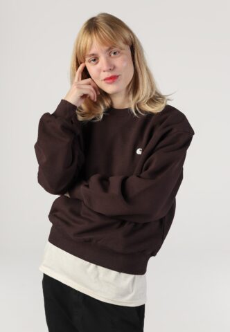 Carhartt WIP – W‘ Casey Palisander/Silver – Sweater – Braun – L – 100% Baumwolle