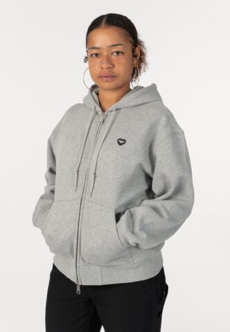 Carhartt WIP – W‘ HD Small Heart Patch Grey Heather/Black – Hoodie – Grau – S – 80% Baumwolle, 20% Polyester