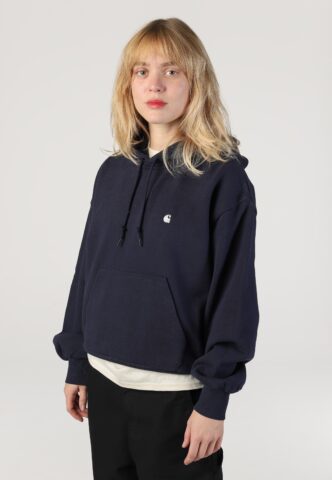 Carhartt WIP – W‘ Hooded Casey Dark Navy/Silver – Hoodie – gid://shopify/Metaobject/122014793965 – XS – 100% Baumwolle