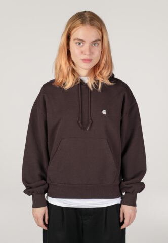 Carhartt WIP – W‘ Hooded Casey Palisander/Silver – Hoodie – Braun – L – 100% Baumwolle