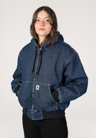 Carhartt WIP – W‘ OG Active Stone Washed Blue – Jacke – Blau – L – 100% Baumwolle