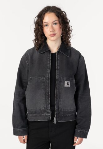 Carhartt WIP – W‘ OG Arcan Destroy Wash Black/Black – Jacke – Schwarz – S – 100% Bio-Baumwolle