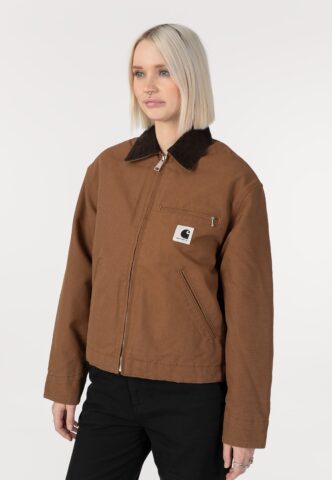 Carhartt WIP – W‘ OG Detroit Rinsed Wip H Brown/Tobacco – Jacke – Braun – L – 100% Bio-Baumwolle