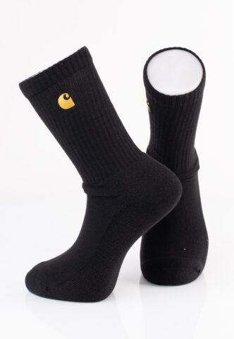 Carhartt WIP – Chase Black/Gold – Socken – Schwarz – Onesize – 80% Baumwolle, 18% Polyester, 2% Elastan