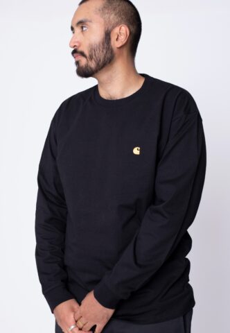Carhartt WIP – Chase Black/Gold – Longsleeve – Schwarz – XXL – 100% Baumwolle