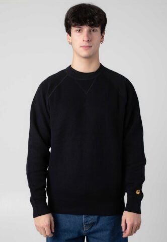 Carhartt WIP – Chase Black/Gold – Pullover – Schwarz – L – 100% Baumwolle