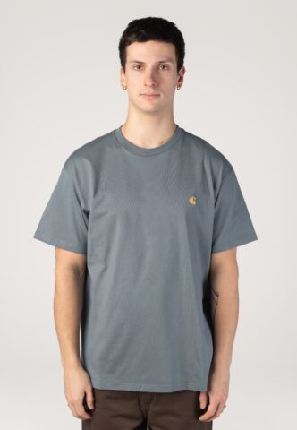 Carhartt WIP – Chase Cozy Blue/Gold – T-Shirt – Blau – M – 100% Baumwolle