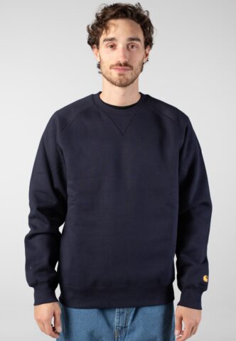 Carhartt WIP – Chase Dark Navy/Gold – Sweater – gid://shopify/Metaobject/122014793965 – L – 59% Baumwolle, 41% Polyester