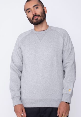 Carhartt WIP – Chase Grey Heather/Gold – Sweater – Grau – XXL – 80% Baumwolle, 20% Polyester