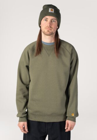 Carhartt WIP – Chase Leaf/Gold – Sweater – Grün – L – 59% Baumwolle, 41% Polyester