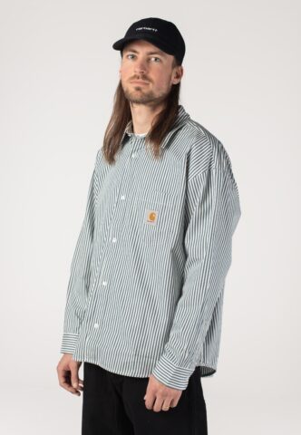 Carhartt WIP – Daldry Daldry Stripe Office Blue/Wax – Hemd – Blau – M – 100% Baumwolle