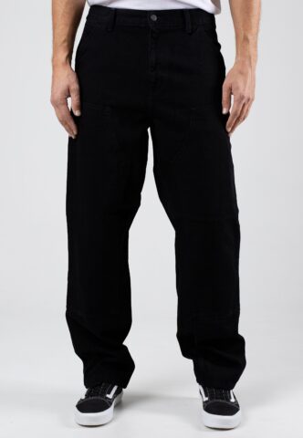 Carhartt WIP – Double Knee Rinsed Black – Jeans – Schwarz – W28 / L32 – 100% Baumwolle