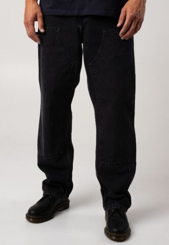 Carhartt WIP – Double Knee Stone Washed Black – Jeans – Schwarz – W30 / L32 – 100% Baumwolle