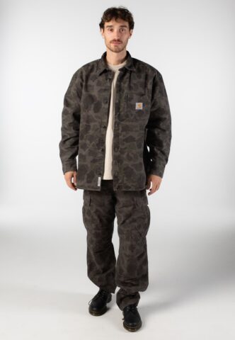 Carhartt WIP – Duck Garment Dyed Camo Duck Green/Porphyry – Hemd – Tarnfarben – L – 100% Baumwolle