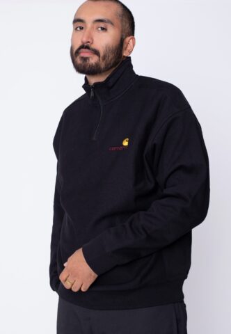 Carhartt WIP – Half Zip American Script Black – Pullover – Schwarz – XXL – 80% Baumwolle, 20% Polyester