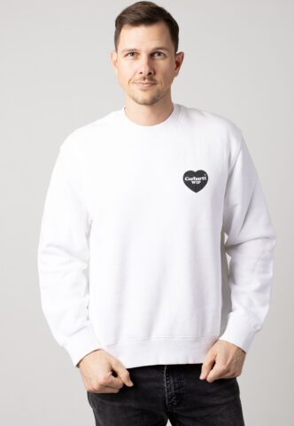 Carhartt WIP – Heart Bandana Stone Washed White/Black – Sweater – Weiß – L – 85% Baumwolle, 15% Polyester