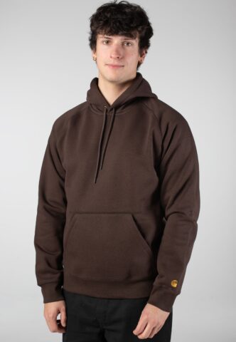 Carhartt WIP – Hooded Chase Tobacco/Gold – Hoodie – Braun – S – 59% Baumwolle, 41% Polyester