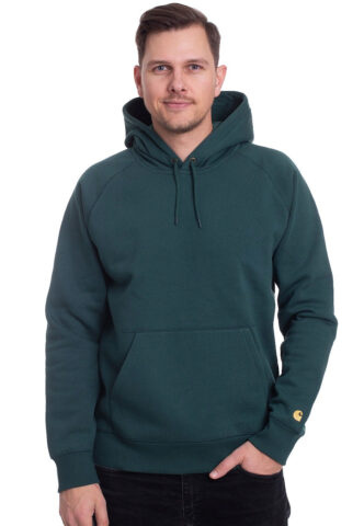 Carhartt WIP – Hooded Chase Treehouse/Gold – Hoodie – Grün – S – 59% Baumwolle, 41% Polyester