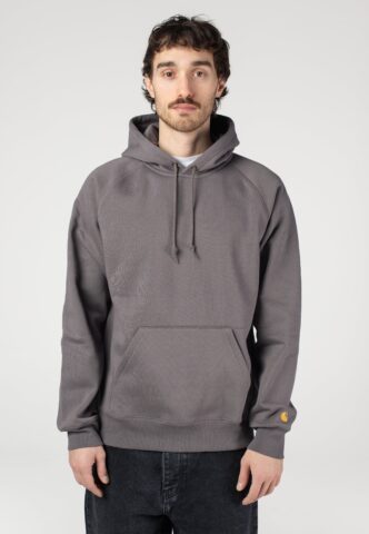 Carhartt WIP – Hooded Chase Porphyry/Gold – Hoodie – Grau – L – 59% Baumwolle, 41% Polyester