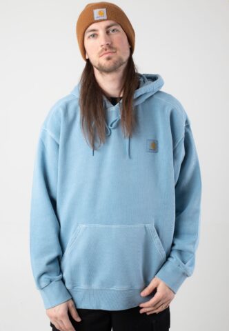Carhartt WIP – Hooded Nelson Garment Dyed Clay Blue – Hoodie – Blau – S – 100% Baumwolle