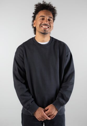 Carhartt WIP – Hudson Black Chalk Wash – Sweater – Schwarz – XL – 100% Baumwolle