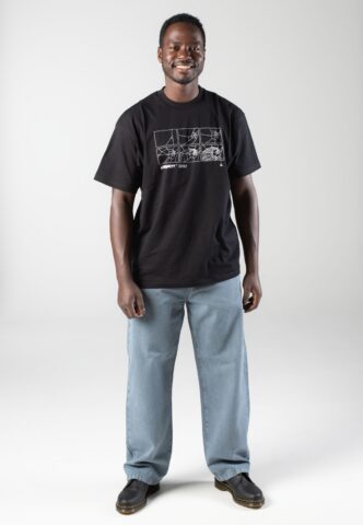 Carhartt WIP – Landon Black/Blue Fog – Hose – Blau – W34 – 100% Baumwolle