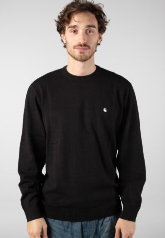 Carhartt WIP – Madison Black/White – Sweater – Schwarz – L – 100% Baumwolle