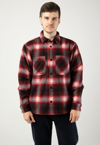 Carhartt WIP – Moreau Moreau Check/ Cherry – Jacke – Rot – L – 65% Baumwolle, 35% Wolle