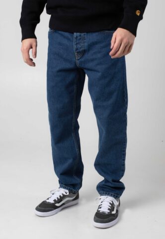 Carhartt WIP – Newel Stone Washed Blue – Hose – Blau – W36 – 100% Bio-Baumwolle