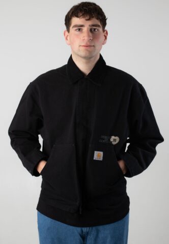 Carhartt WIP – OG Arcan Graphic Canvas Black/Black Heavy Stone Wash – Jacke – Schwarz – XL – 100% Bio-Baumwolle