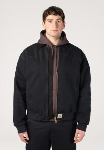 Carhartt WIP – OG Santa Fe Grind Wash Black/Black – Jacke – Schwarz – XXL – 100% Bio-Baumwolle