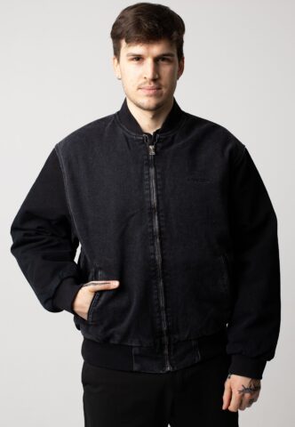 Carhartt WIP – Paxon Bomber Stone Washed Black/Black – Jacke – Schwarz – XXL – 100% Bio-Baumwolle