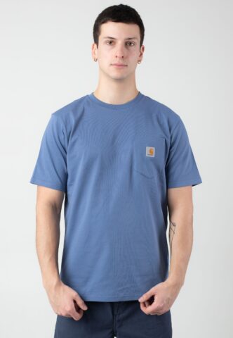 Carhartt WIP – Pocket Blue Iris – T-Shirt – Blau – M – 100% Baumwolle