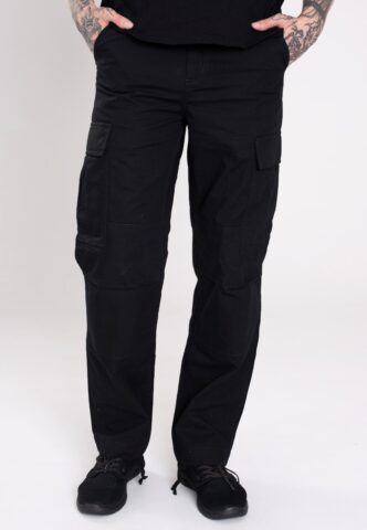 Carhartt WIP – Regular Cargo Rinsed Black – Hose – Schwarz – W32 / L32 – 100% Baumwolle