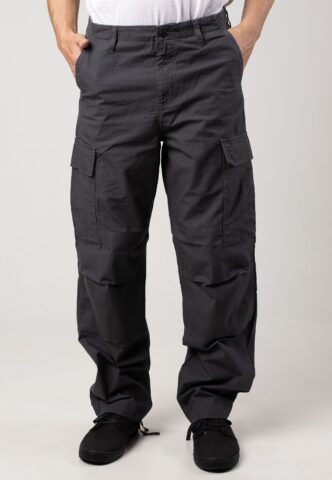 Carhartt WIP – Regular Cargo Rinsed Graphite – Hose – Grau – W31 / L34 – 100% Baumwolle