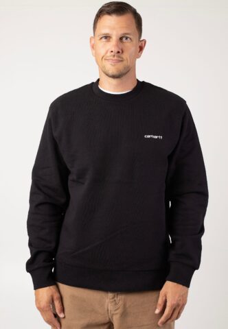 Carhartt WIP – Script Embroidery Black / White – Sweater – Schwarz – S – 74% Baumwolle, 26% Nylon