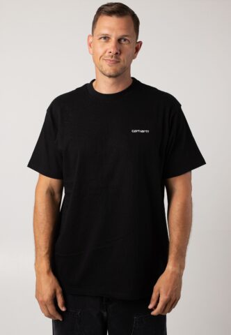 Carhartt WIP – Script Embroidery Black / White – T-Shirt – Schwarz – M – 100% Baumwolle