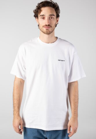 Carhartt WIP – Script Embroidery White/Black – T-Shirt – Weiß – M – 100% Baumwolle